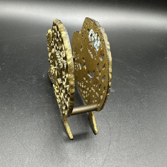 Brass w/Enamel Napkin Holder Letter Card Holder Jerusalem Vintage - Picture 3 of 7